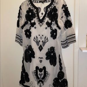 black & white textured dress